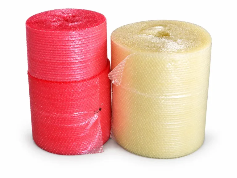 Clear protective bubble wrap prepared for parcel cushioning